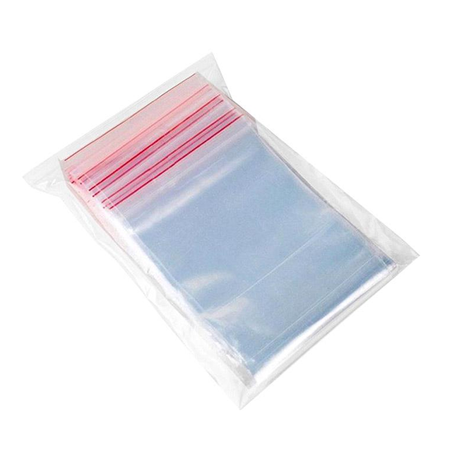 Sac à fermeture éclair en plastique transparent