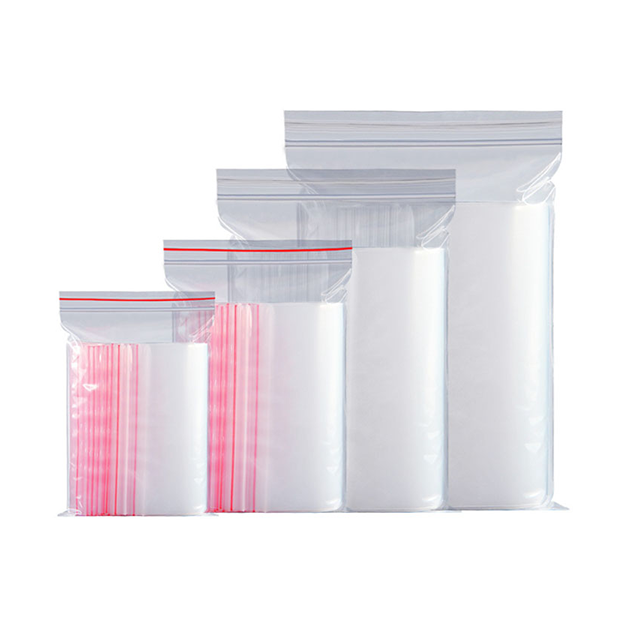 Sac à fermeture éclair en plastique transparent